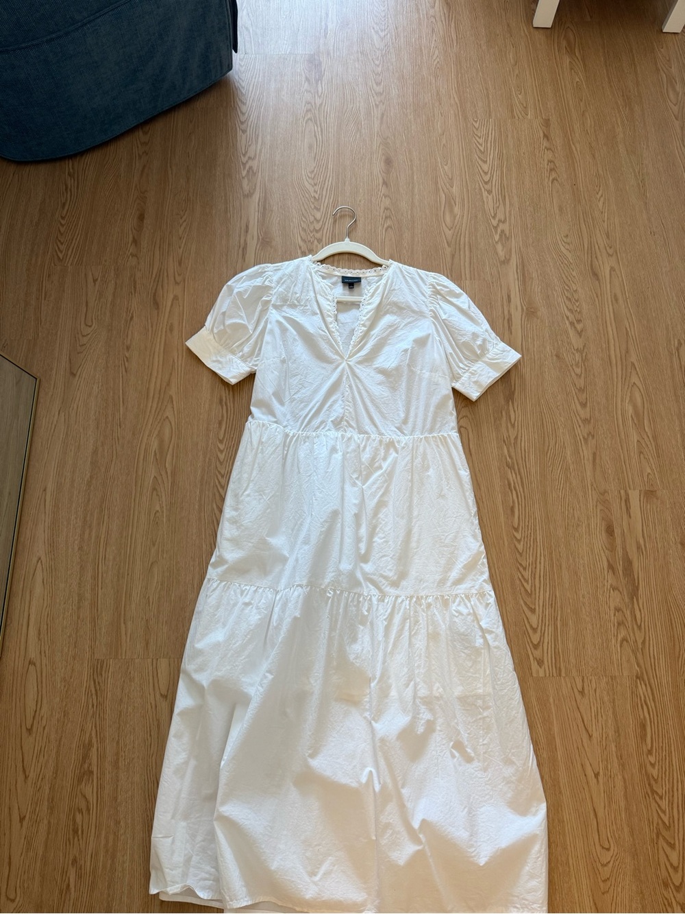 White Tiered Midi Dress